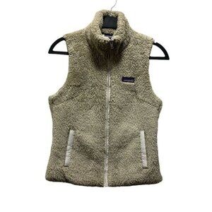 Patagonia Women's Los Gatos Full Zip Fleece Vest Beige Size Small Outdoor Wear
